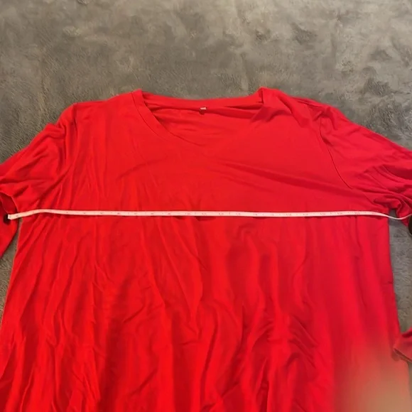 Red long-sleeved top, XL, New - Picture 4 of 6